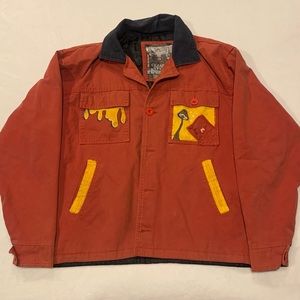Vintage hand painted mushroom jacket
